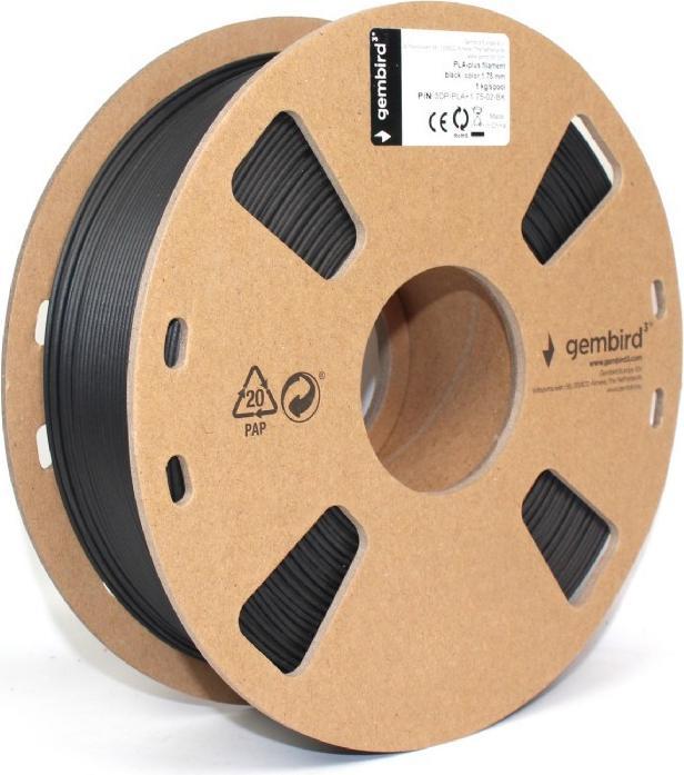 Image du produit Gembird Flashforge PLA-plus filament, Black 1.75 mm, 1kg (PLA+ LECTURE, 1.75 mm, 1291 g, Noir)