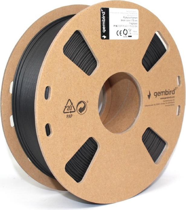 Actual product image Gembird Flashforge PLA-plus filament, Black 1.75 mm, 1kg (PLA+, 1.75 mm, 1291 g, Black)
