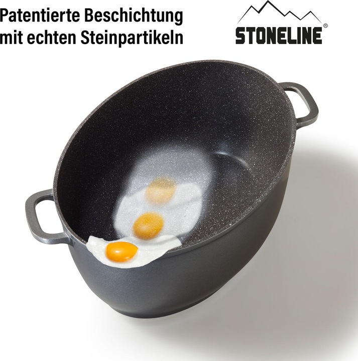 Produktbild Stoneline Gourmet Bräter 39 x 26 cm, mit Aroma-Glasdeckel (39 cm, Bräter + Schmortopf, Aluminiumguss)