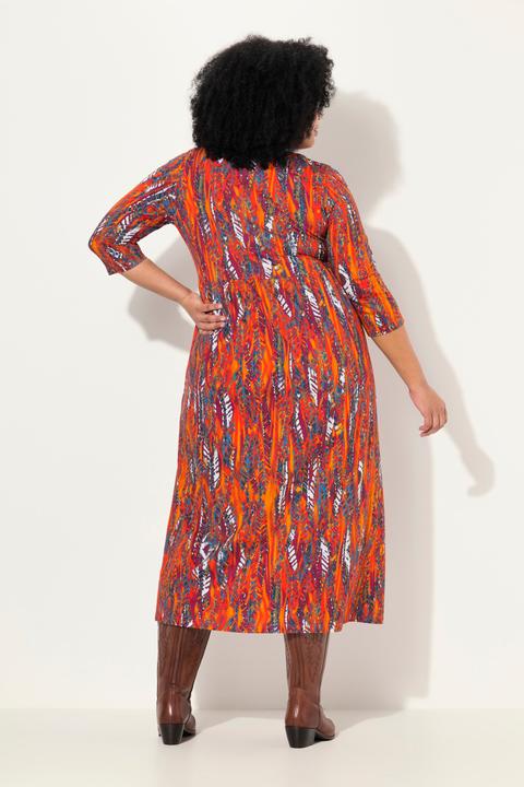 Produktbild Ulla Popken Jersey-Maxikleid, A-Linie, Rundhals, 3/4-Arm, Taschen (50, 52)