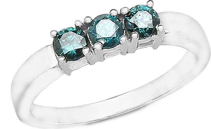 Ring mit 3 blauen Diamanten ca. 0,54 ct. rhodiniert