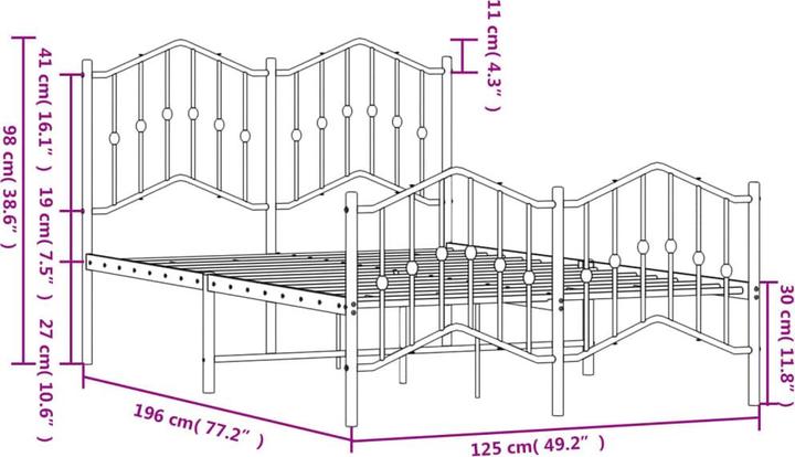 Image du produit vidaXL Bettgestell (120 x 190 cm)
