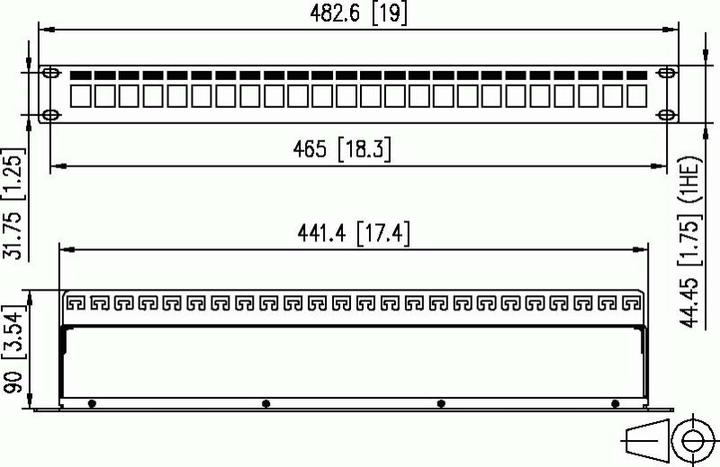 Produktbild Metz Connect Patch Panel - Rack montierbar - Grau - 1U - 48.3 cm (19")