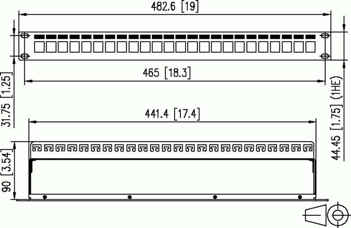 Produktbild Metz Connect Patch Panel - Rack montierbar - Grau - 1U - 48.3 cm (19")