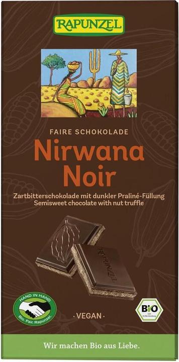 Actual product image Rapunzel Dark chocolate 55% with Praliné Noir Nirvana (112 g)