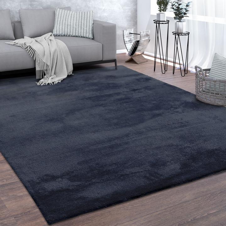 Produktbild Paco Home Teppich Weich Super Soft Wohnzimmer Navy-Blau - 140x200 (140x200 cm)