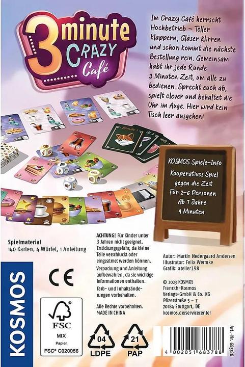 Produktbild Kosmos 3 minute Crazy Café (Deutsch, 2 - 6 Spieler)
