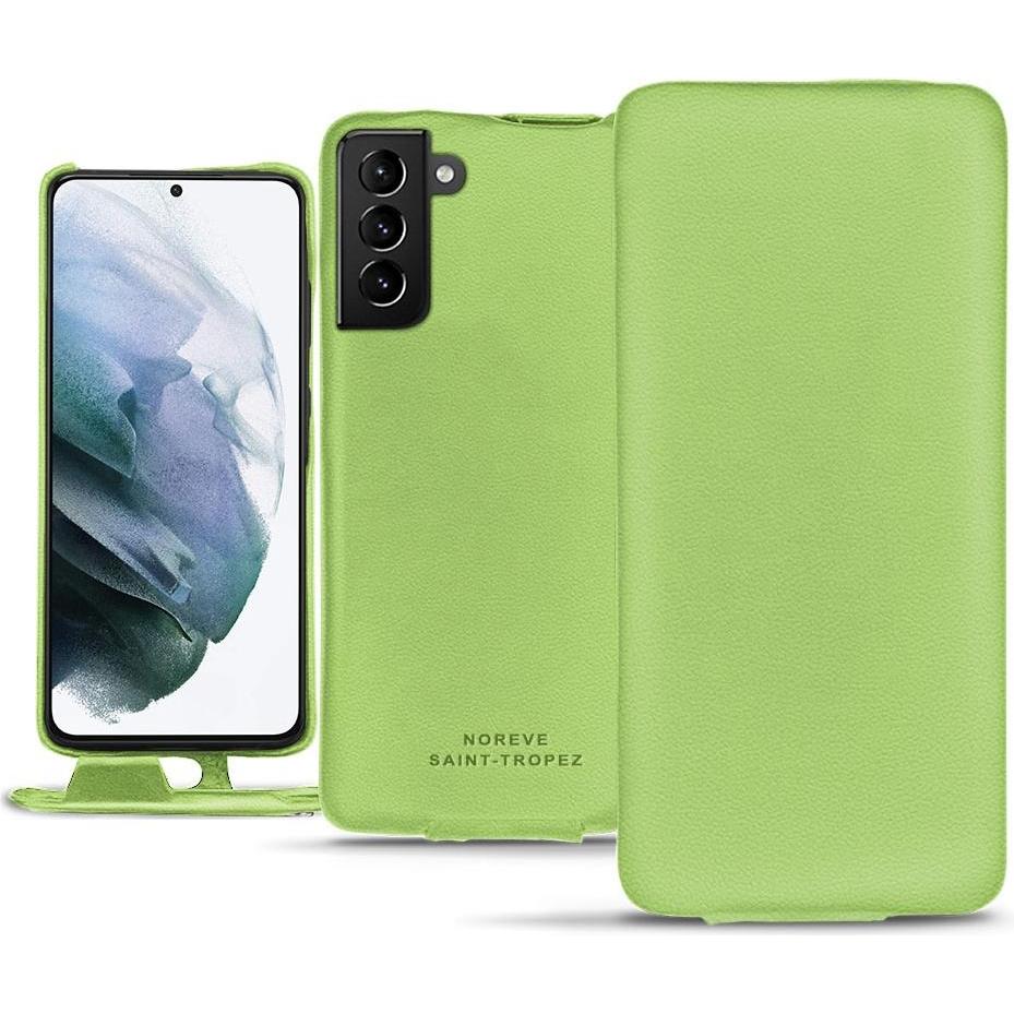 Noreve Lederschutzhülle vertikal (Samsung Galaxy S21+), Smartphone Hülle, Grün