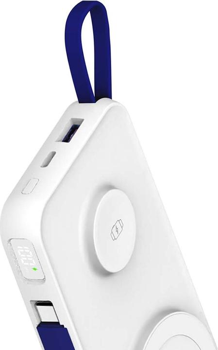 Produktbild 3MK Powerbank PastelUp 10,000mAh 22.5W z Magsafe + ładowanie Apple Watch biały (10000 mAh, 22.50 W, 37 Wh)
