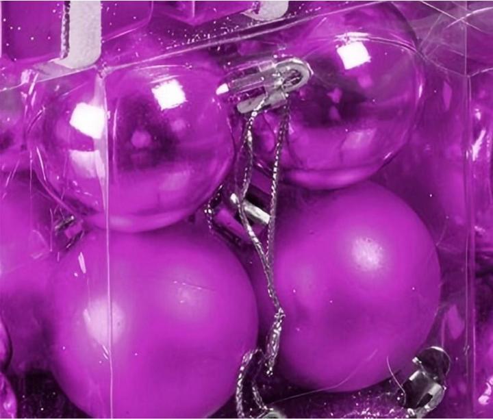 Productafbeelding Relaxdays - Weihnachtskugeln im 100er Set, Pink/ Silber, 7 x 6 cm (100x)