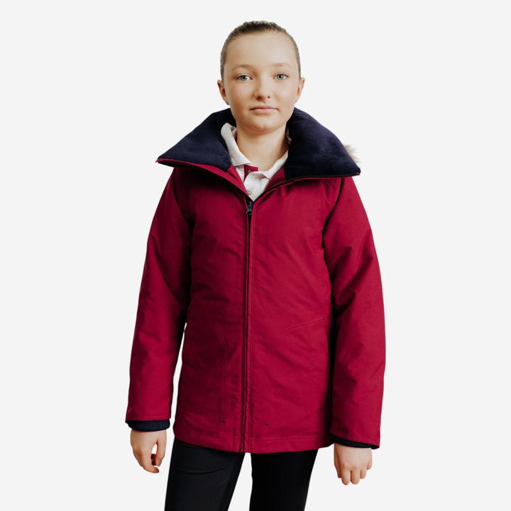 Produktbild Fouganza Kids' Waterproof and Warm Horse Riding Jacket 500 - Purple/Cherry (152)