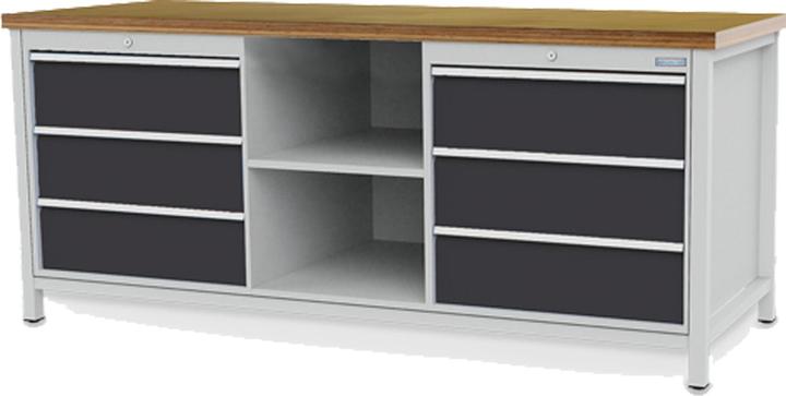 Produktbild Bedrunka & hirth Kastenwerkbank Breite 2.000 mm R 24-24 6x Schublade BxTxH 2.000x750x859 mm - (200 cm, 75 cm)