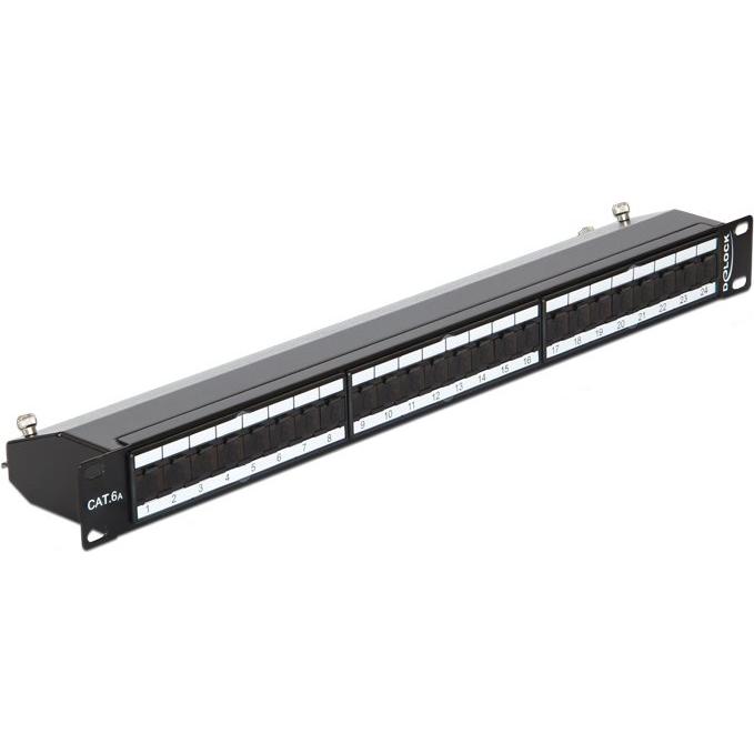 Delock Patch Panel RJ-45 X 24, Server Zubehör, Schwarz