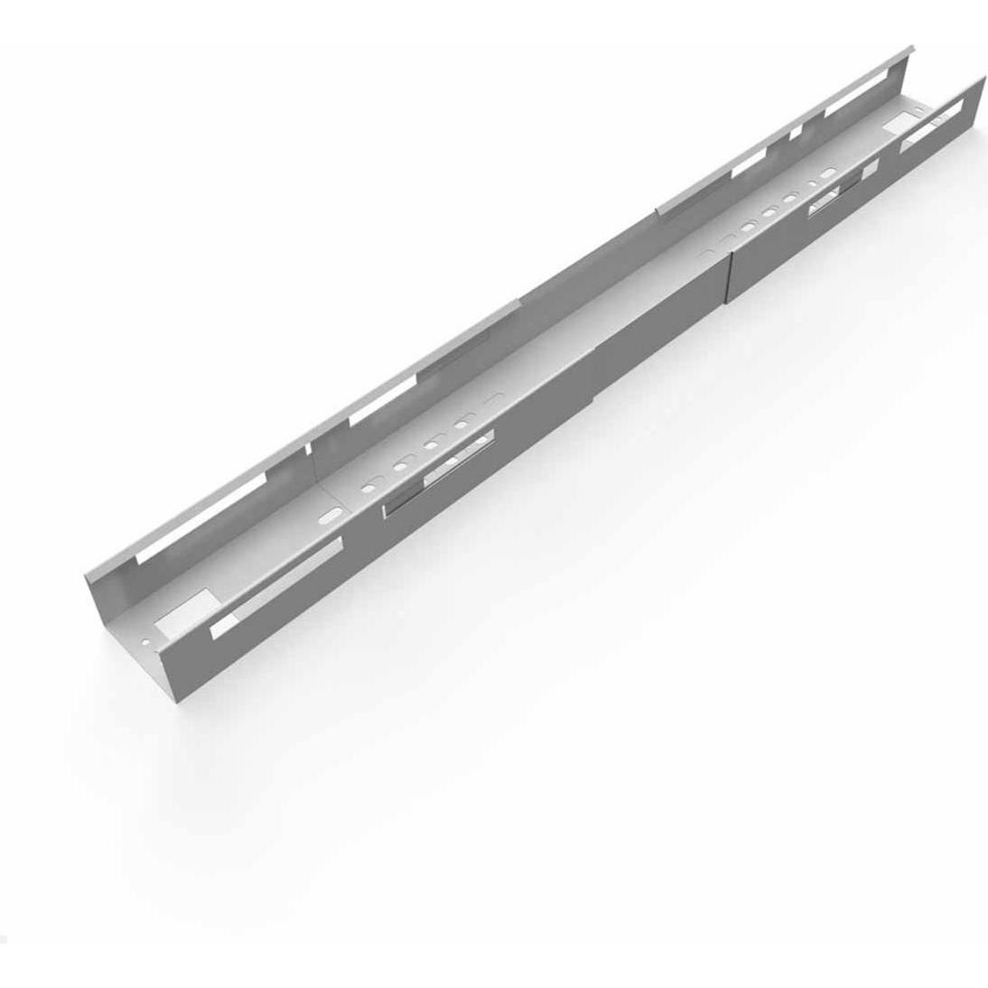 TecLines, Kabelschutz + Kabelführung, TKW006S Kabelwanne ausziehbar 1100 - 1700 mm, silber