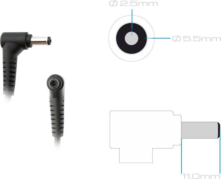 Produktbild ASUS AC Adapter 40W / 19V / 2.1A / 5.5mm / 3Pin (40 W)