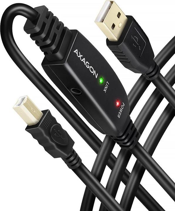 Produktbild Axagon ADR-215B aktives USB 2.0 Verbindungskabel, USB-A auf USB-B - 20m (20 m, USB 2.0)
