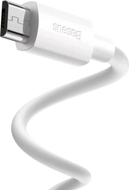 Produktbild Baseus Simple Wisdom Data Cable Kit USB to Micro 2.1A (2PCS/Set) 1.5m White (1.50 m)