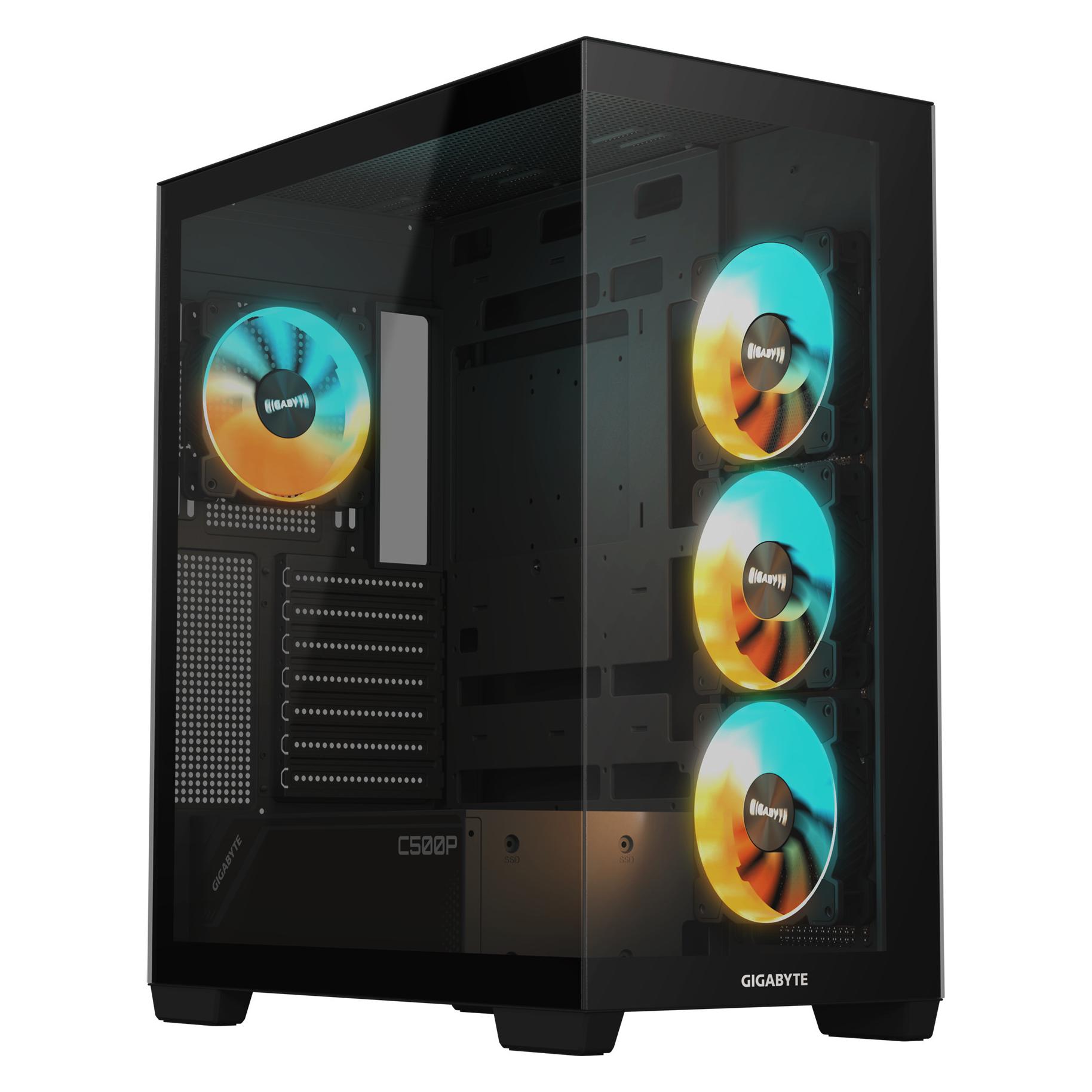 Gigabyte Case GB-C500P ST MidiTower Case product features Transparent panel ATX MicroATX MiniITX Col