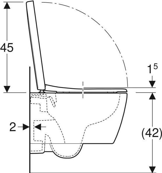 Actual product image Geberit iCon wall-mounted toilet set, Rimfree, incl. toilet seat, closed form, reduced projection, 5