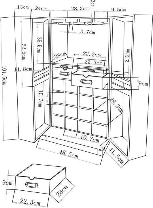 Actual product image HTI-Living Imelda (16 bottles, 49 x 45 x 107 cm)