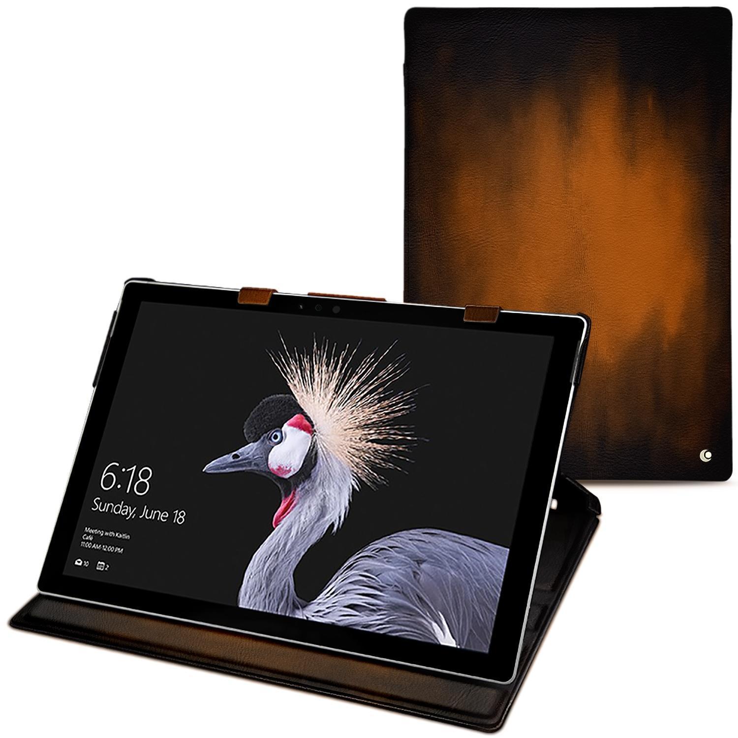Thumbnail - Noreve Lederschutzhülle vertikal (Surface Pro (2017)), Tablet Hülle, Braun
