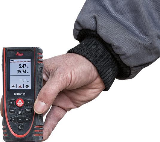 Actual product image Leica Geosystems DISTO X3, Laser distance meter, ft, in, m, Black, Digital, IP65, Android, iOS (150 m, 635 nm)