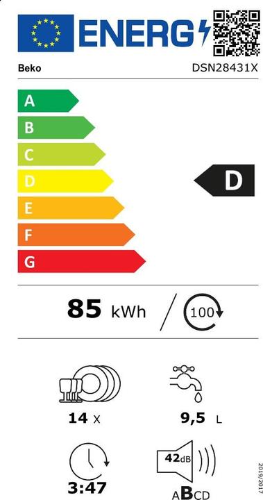 Energy Label Beko DSN28431X