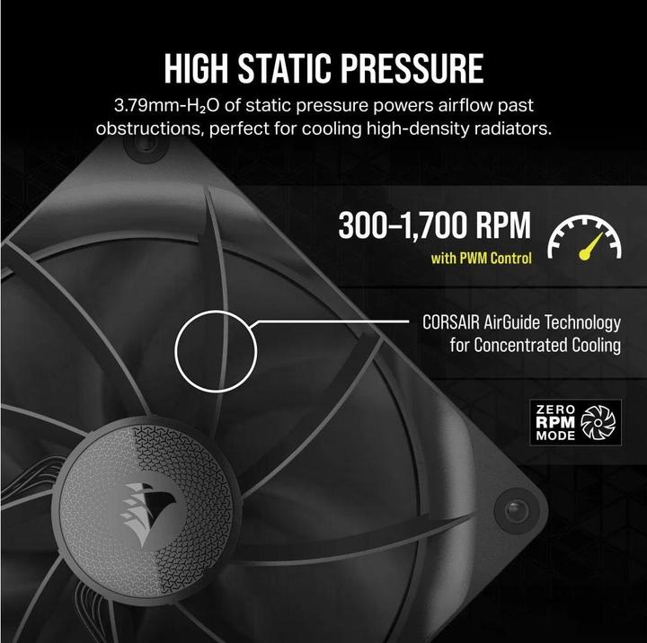 Actual product image Corsair RX Series, iCUE LINK RX140, 140mm Fan, Dual Fan Kit (140 mm, 2 x)