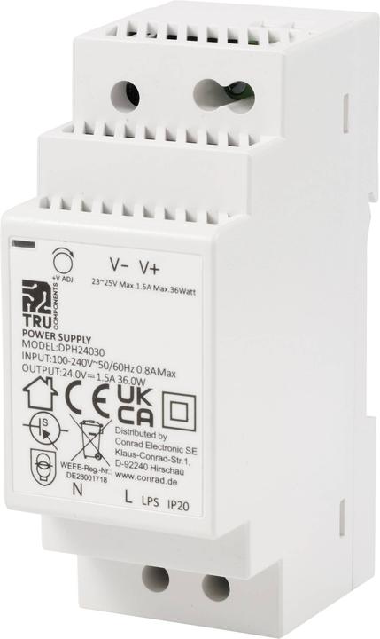 Tru Components DPH-24030 Hutschienen-Netzteil (DIN-Rail) 24 V/DC 1.5 A 36 W Anz