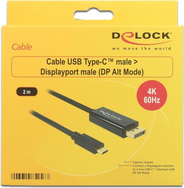 Actual product image Delock USB Typ C — DisplayPort (2 m, DisplayPort, USB Type C)