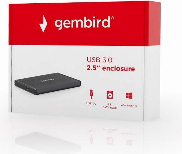 Actual product image Gembird HDD CASE EXT. USB3 2.5"/Juodas EE2-U3S-3 (2.5")