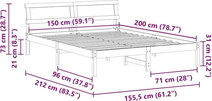 Image du produit vidaXL Bettrahmen (150 x 200 cm)