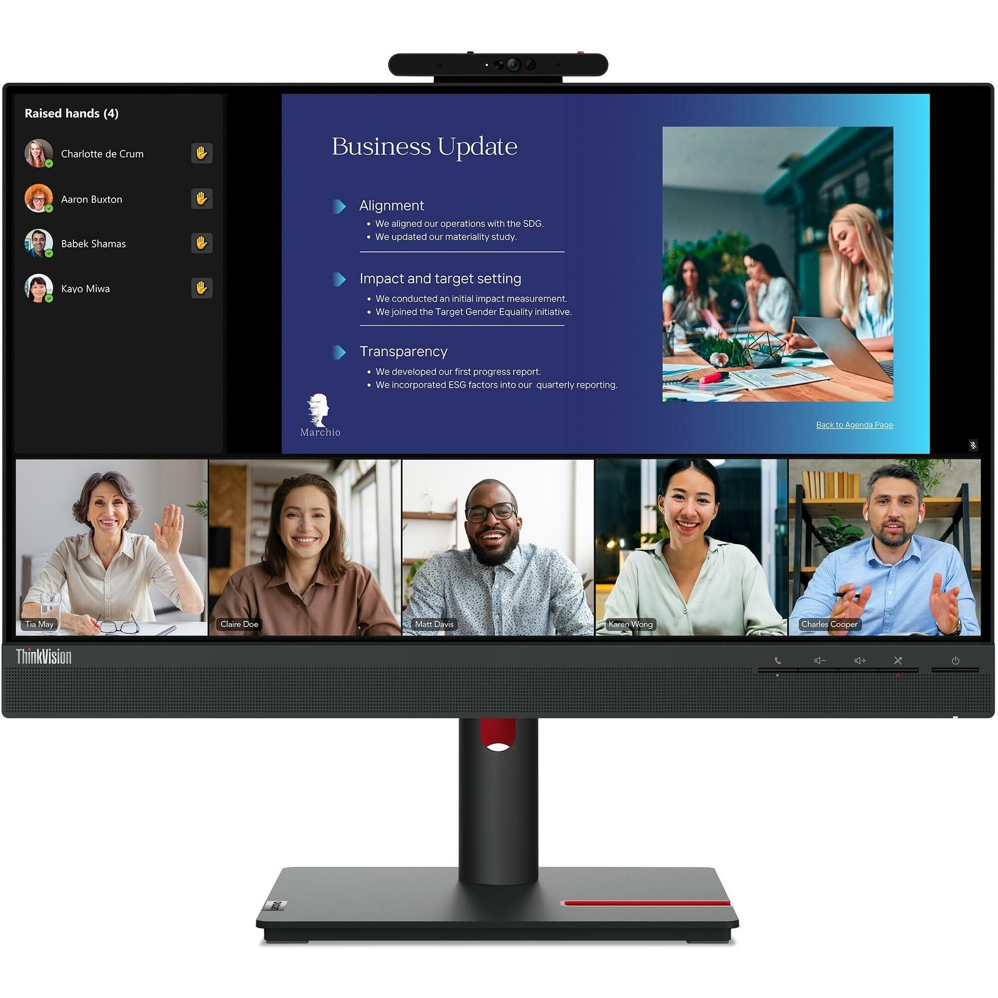Lenovo ThinkVision T24v-30 (1920 x 1080 Pixel, 23.80"), Monitor, Schwarz
