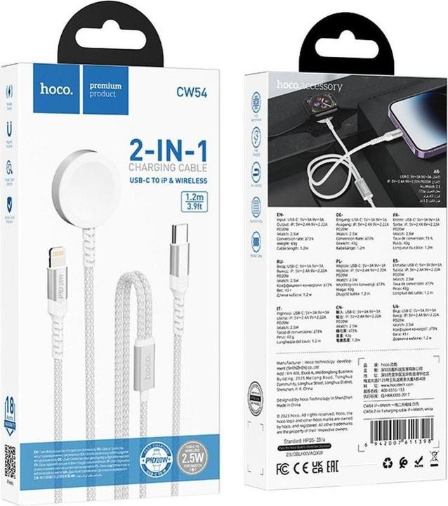 Immagine prodotto Hoco CW54 Charging Kable für Apple Watch Series, Weiss