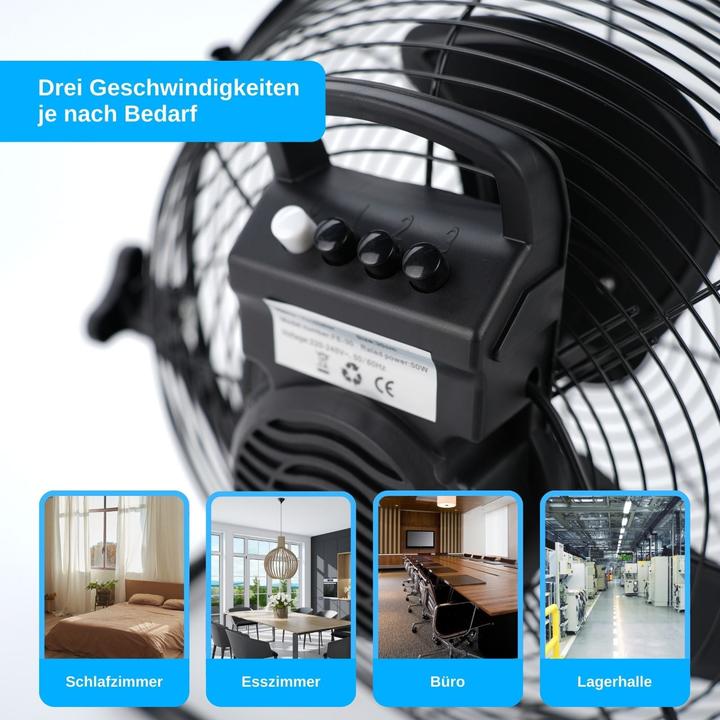 Actual product image Hermex Bodenventilator Standventilator Tischventilator Gebläse Ventilator (45 dB)