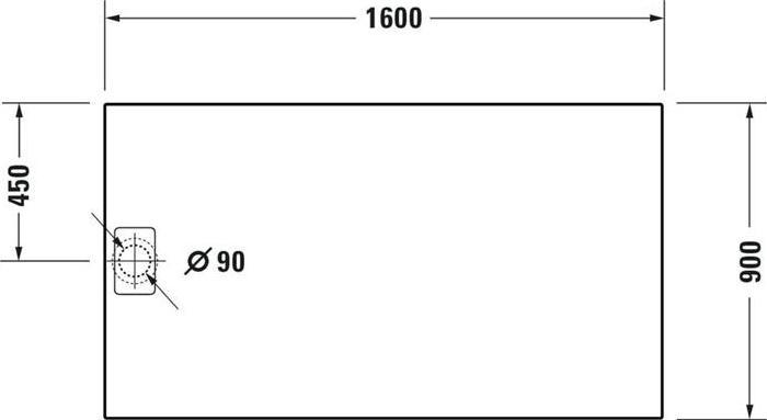 Actual product image Duravit Rectangular shower tray STONETTO 1600x900x50mm white