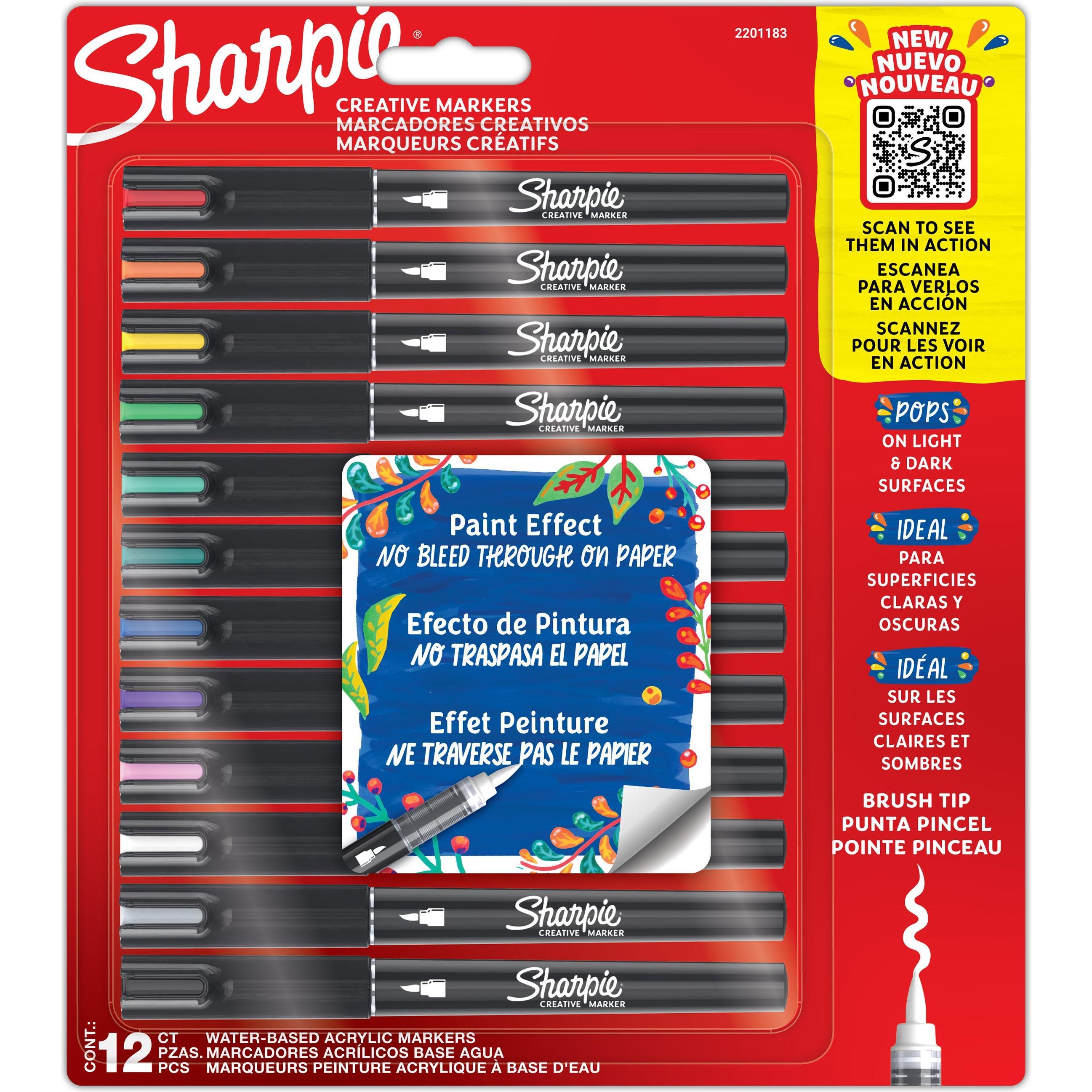 Sharpie, Evidenziatori, Creative Akryl Paint Marker Penselspids Assorterede Farver 12 Stk (12 x)