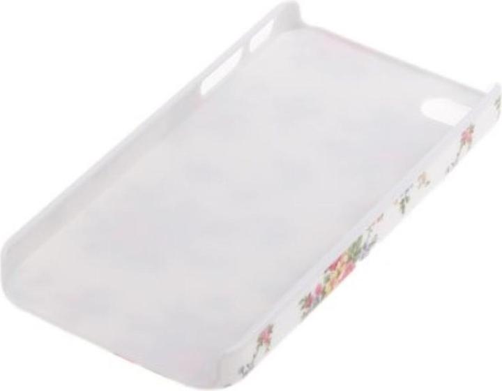 Produktbild König Design Schutzhülle Hard Case Hülle für Handy iPhone 4 & 4S Rosen / Weiss (Apple iPhone 4, LG G4s)