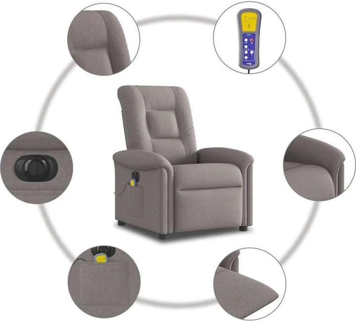 Produktbild VidaXL Massagesessel Elektrisch Taupe Stoff