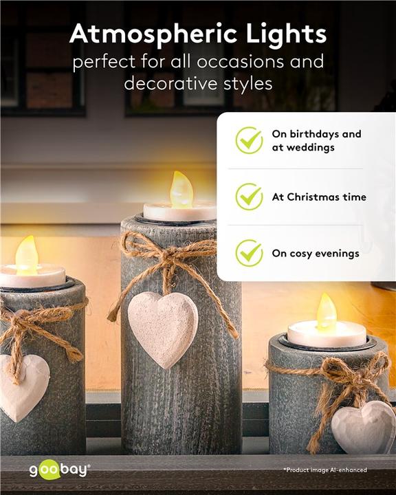 Actual product image Goobay 4er-Set LED-Teelichter mit Timer (4 x)
