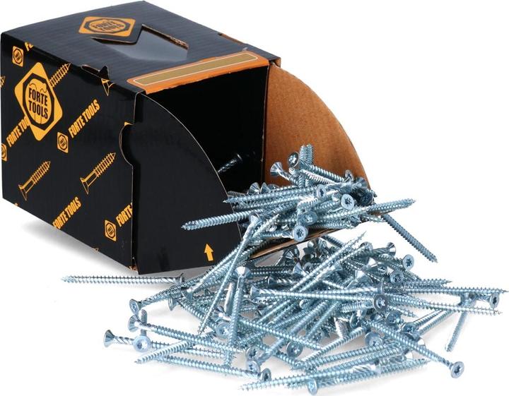Actual product image Forte tools CHIPBOARD SCR T10 3.0X30 WHITE ZN(500) (500 Screws per piece)
