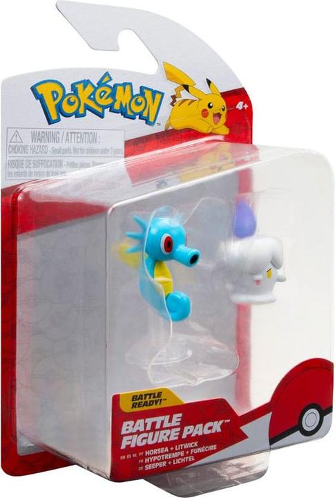 Actual product image Jazwares Pokémon Battle Figure Set Figure 2-Pack Litwick, Horsea