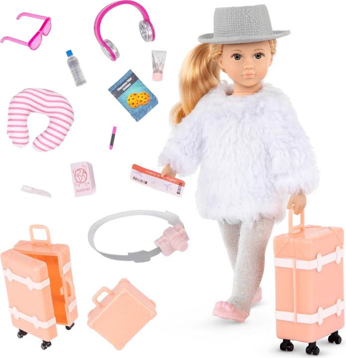 Actual product image Lori Doll Leighton with luggage