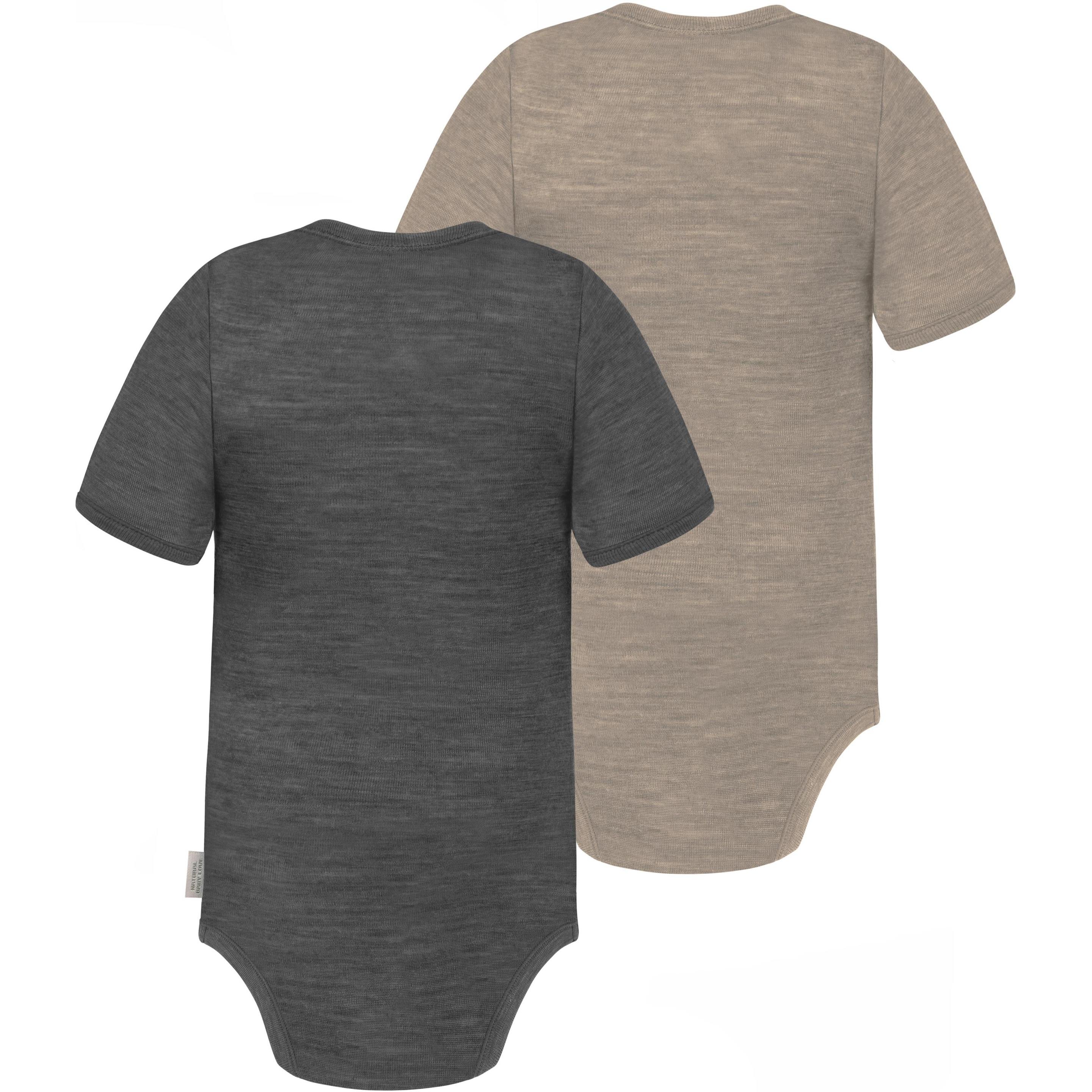 Thumbnail - Normani, Herren, Body, 2er Set Baby Merino Body Kurzarm „Tauranga" - 9293, Beige, (68)