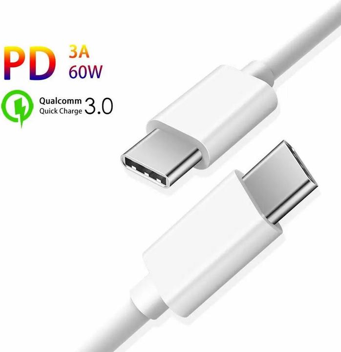 Image du produit SIGN Câble USB-C vers USB-C 60W, 3A, 0.25m USB-C PD - Blanc (0.25 m, 60 W)
