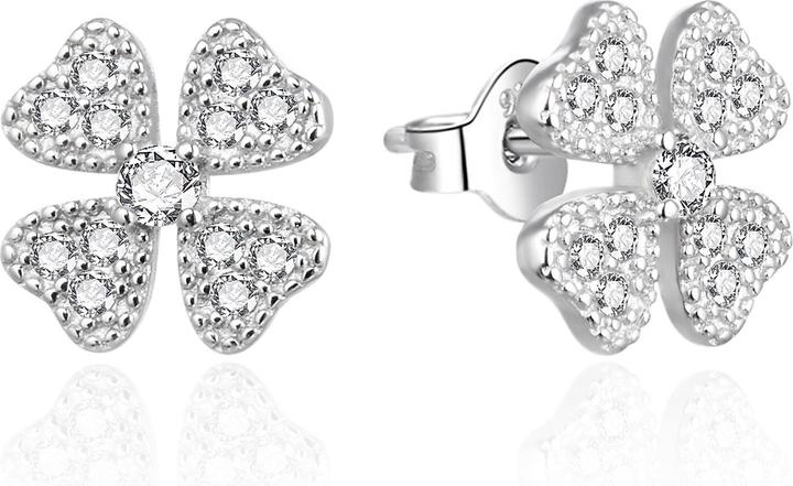 Immagine prodotto Agato - Glittering silver earrings Four-leaf clover AGT-E198PW (Argento)