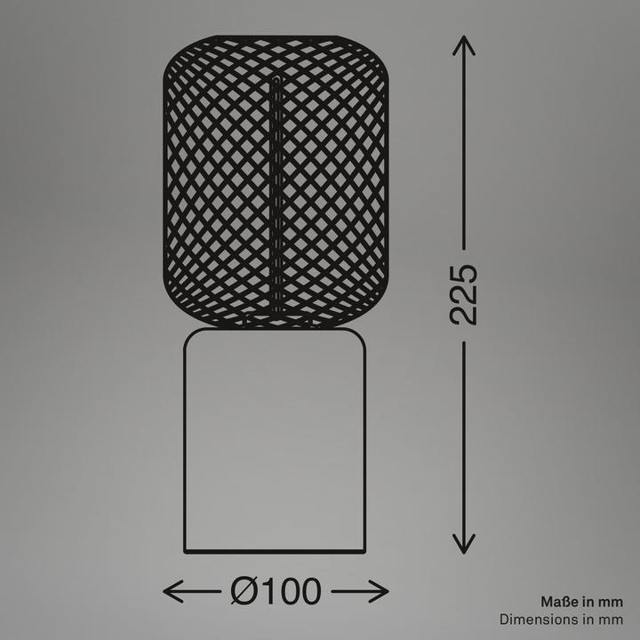 Image du produit Briloner RIST LED Tischleuchte mit Drahtgeflecht - Schwarz, Gold (120 lm, E27)