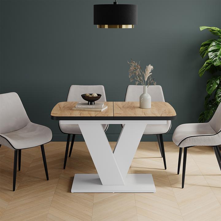 Produktbild Vicco Esstisch Fenaro, Schwarz/Weiss/Weiss, 120 x 80 cm ausziehbar (120 x 80 x 77.40 cm)