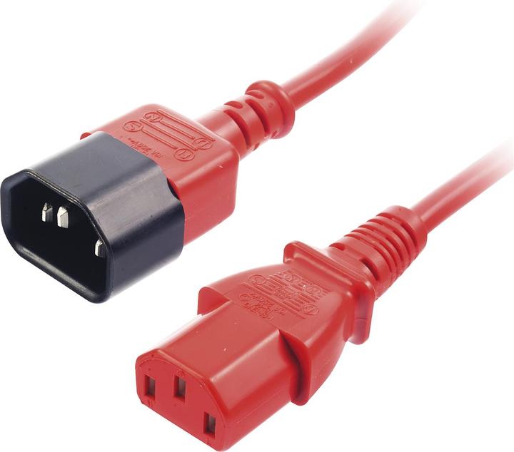 Produktbild Lindy 1m IEC Verlaengerung, rot (1 m, C14)