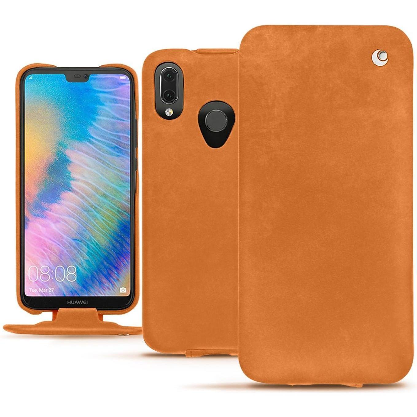 Thumbnail - Noreve Lederschutzhülle vertikal (Huawei P20 Lite), Smartphone Hülle, Orange